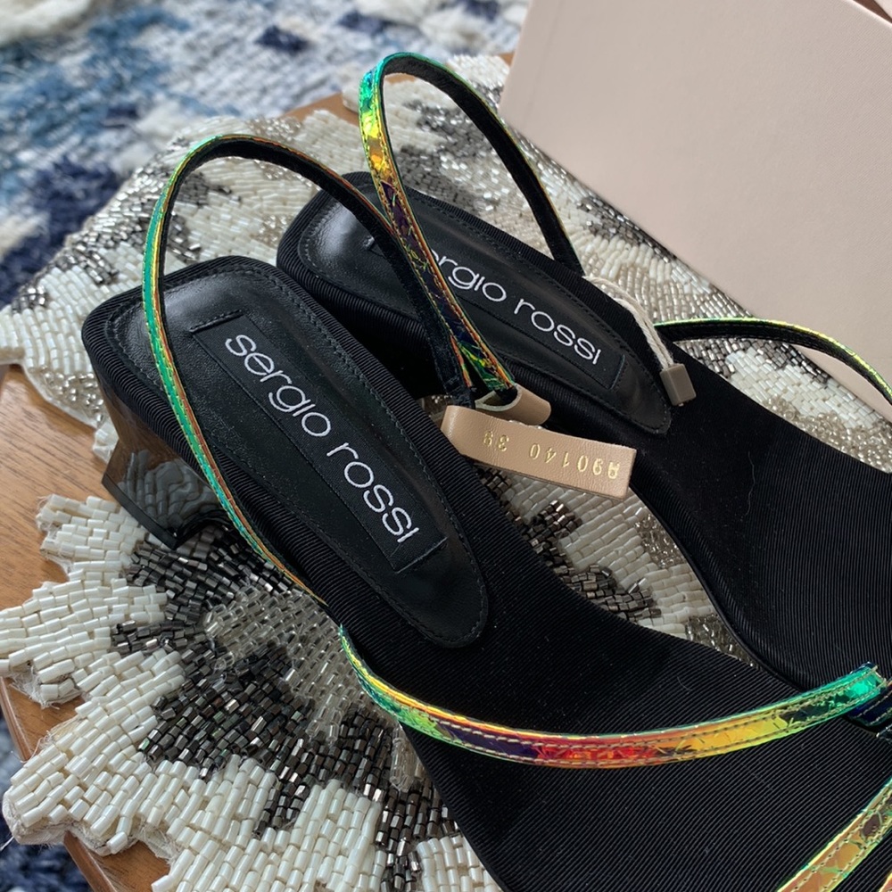 Brand new Sergio Rossi sandals, beautiful metallic holographic colors. Size 8.5 - Picture 4 of 5